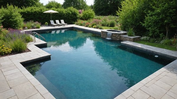 What are the key steps in maintaining a pool with a natural water filtration system in the UK?